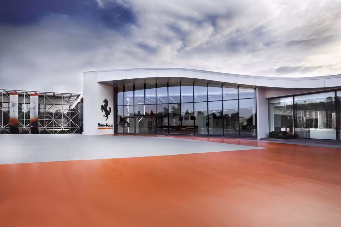 Entrance of Ferrari Museum Maranello, included in Maranello and Modena museums combo ticket with Mirabilandia