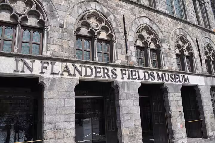 In Flanders Fields Museum entrance in Ypres, landmark on self-guided e-scavenger hunt walking tour