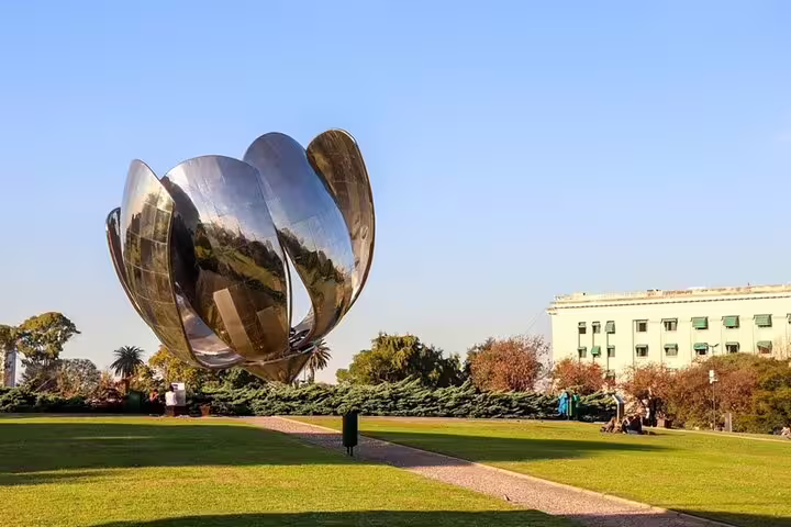 Floralis Genérica steel flower sculpture in Recoleta, iconic landmark featured on Buenos Aires full day tour