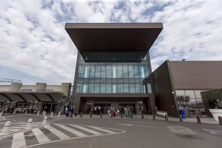 Modern terminal building at Florence Airport, ideal starting point for a private transfer to the city center.