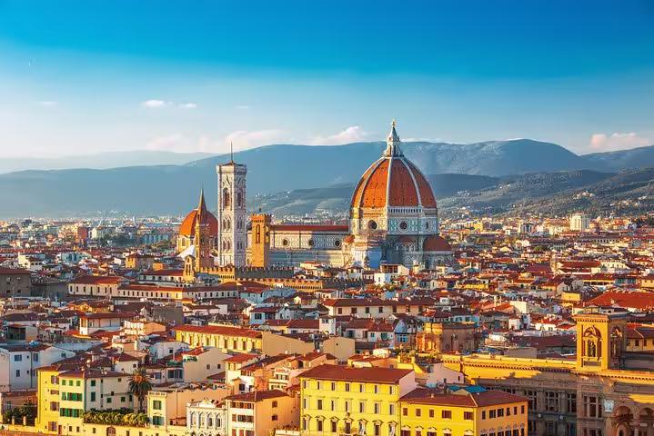 Panoramic view of Florence with the Duomo prominently visible, a highlight of private shore excursions from Livorno.