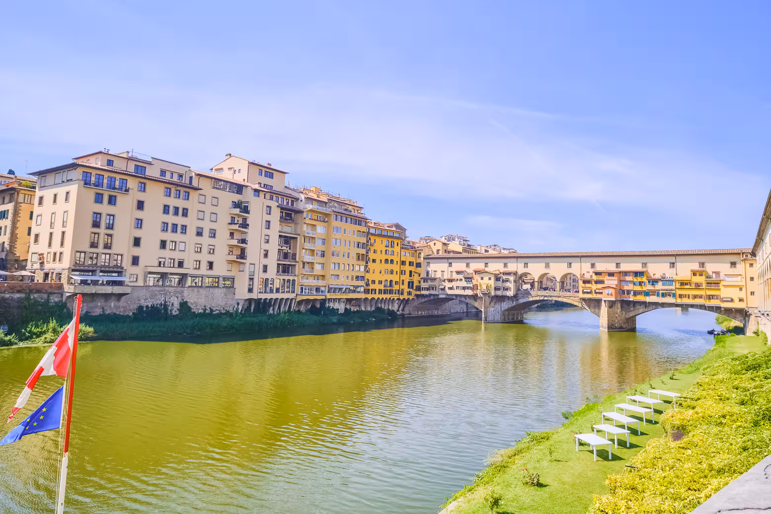 Discover the iconic Ponte Vecchio and vibrant riverside architecture on a Florence day trip with Livorno tasting tour.