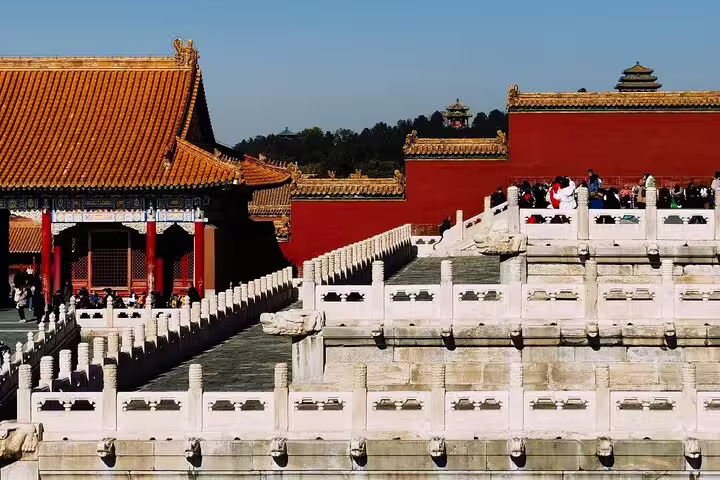 Experience the grandeur of the Forbidden City steps, featured in the 14 Days Private Best China and Yangtze River Cruise Tour.