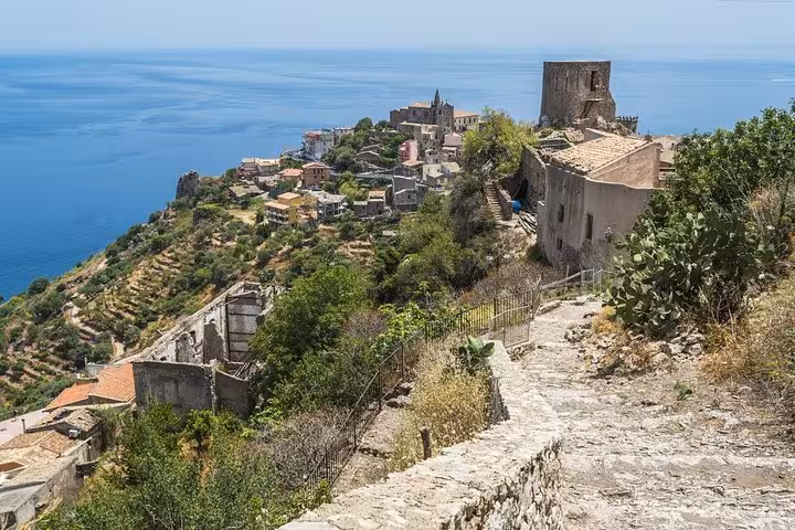 Scenic coastal view of Forza d'Agrò, a highlight on the Godfather tour from Messina port.
