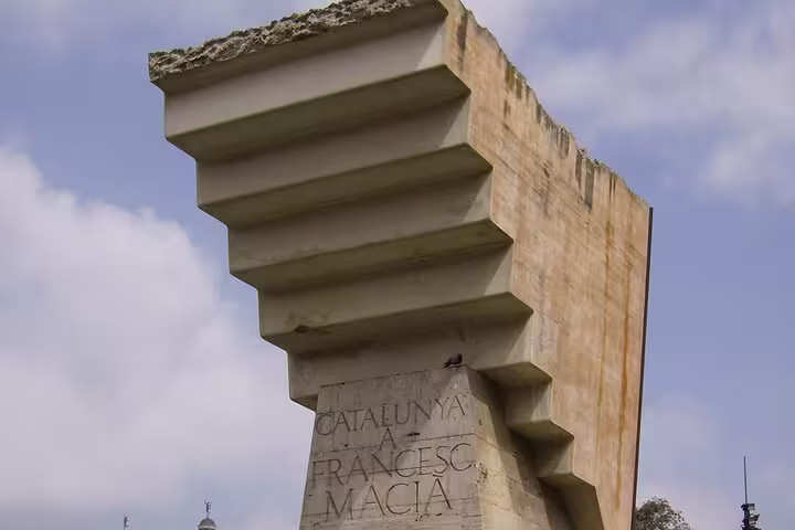 Francesc Macià monument in Barcelona, highlighting Catalan history on the Spanish Civil War walking tour.