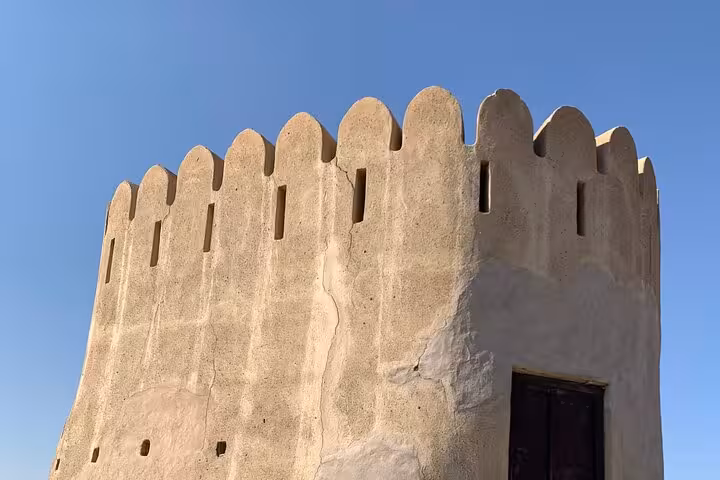 Close-up of Fujairah Fort wall on Fujairah City and Khorfakkan tour, heritage museum stop in UAE