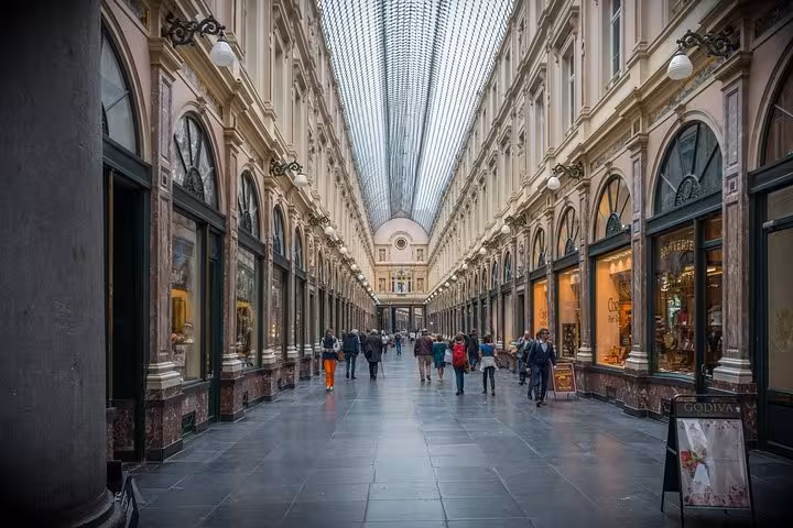 Galeries Royales Saint-Hubert arcade on a private half-day Brussels sightseeing tour with local guide