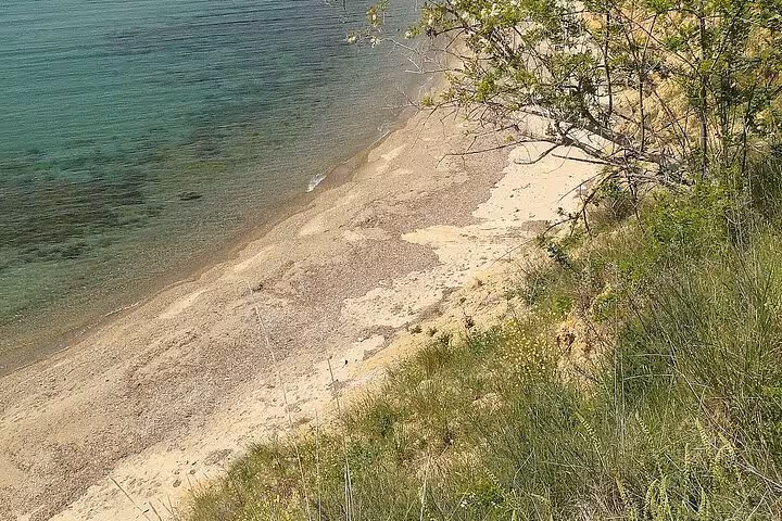 Coastal view near Gallipoli Peninsula from Istanbul day tour, showing quiet beach and clear Aegean waters