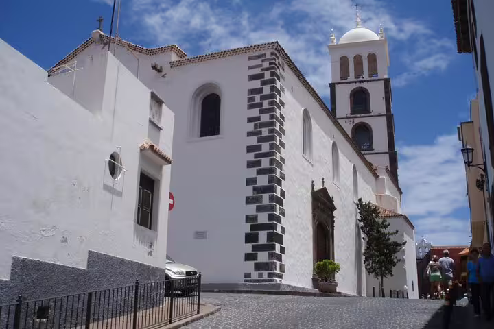 Historic church in Garachico, Tenerife, showcasing classic architecture on a sunny day, ideal for private excursions.
