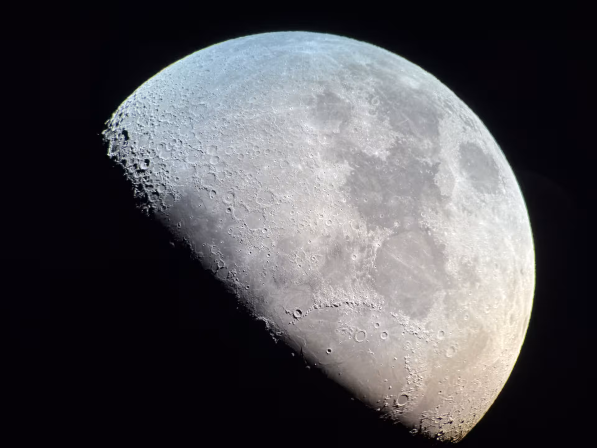 Crisp waxing gibbous Moon close-up on a late night stargazing tour, ideal for telescope viewing and astronomy