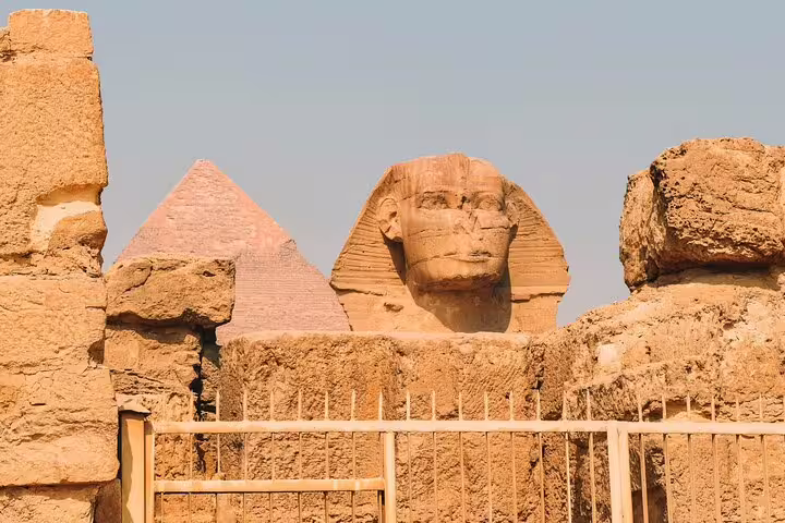 Great Sphinx and Giza Pyramid view on a full-day Cairo tour to Giza Pyramids, Citadel and Old Cairo
