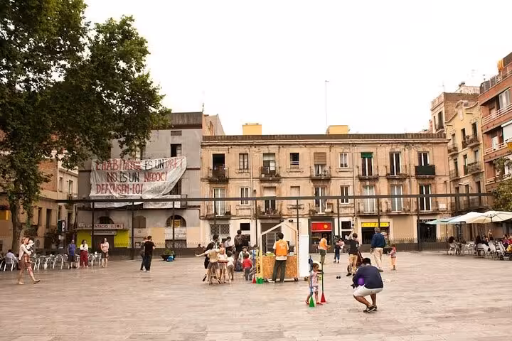 Plaça del Sol in Gràcia, Barcelona, lively square scene near vermouth bars on a local tasting tour