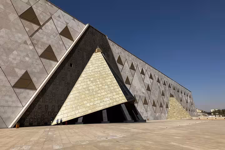 Modern Grand Egyptian Museum exterior in Giza near Cairo, included on Temple of Hatshepsut 5-day tour