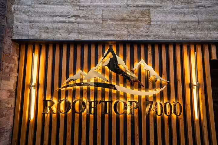 Great Pyramid Inn rooftop sign at Giza, ideal for dinner before the Pyramids sound and light show tour