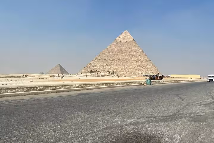 Great Pyramid of Khufu at Giza under clear sky, Cairo day trip by bus from Sharm El Sheikh