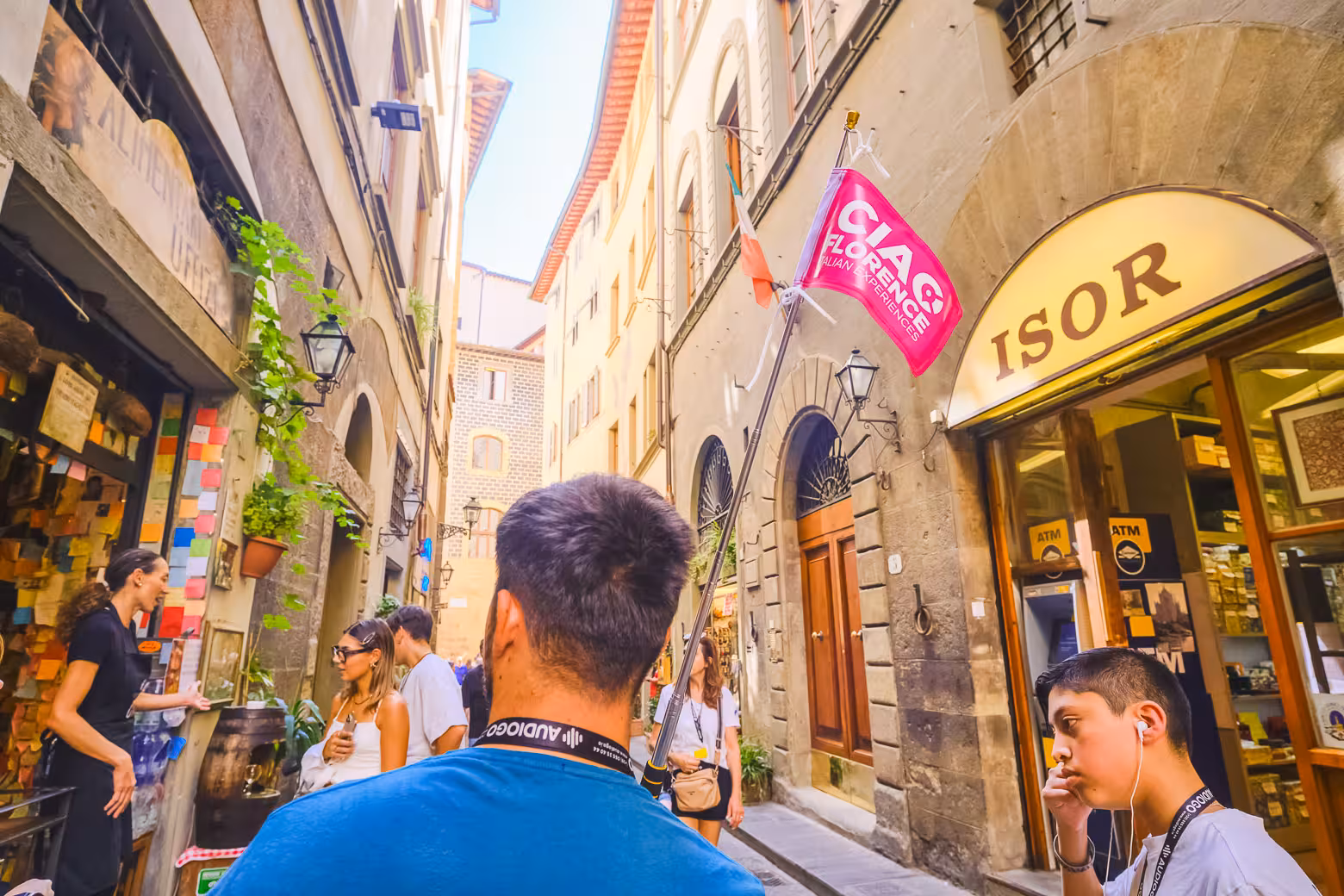 Experience a guided walking tour through charming streets of Florence with group during a shore excursion from Livorno.