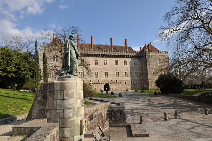 Explore the medieval charm of Guimarães Castle on a private small group tour from Lisbon, Portugal.