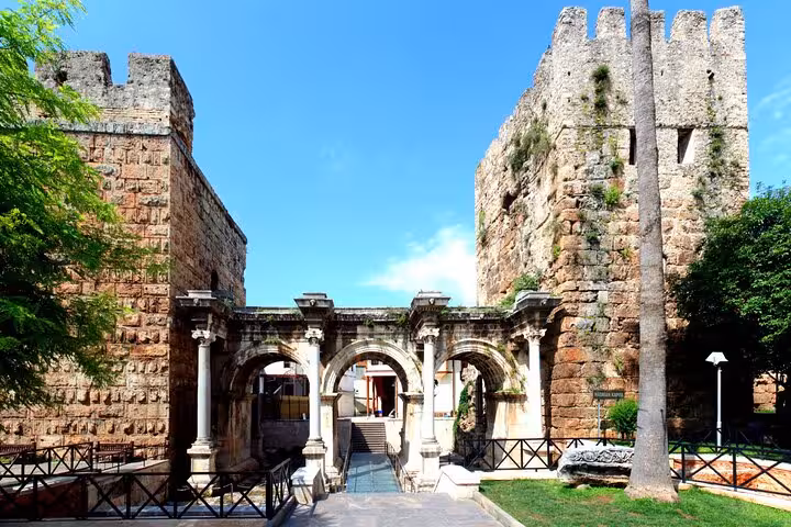 Historic Hadrian’s Gate in Kaleici, Antalya, iconic stop on an all-inclusive Antalya city tour with guide