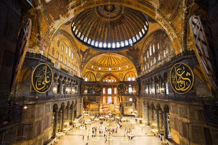 Inside Hagia Sophia dome and mosaics, Istanbul private tour experience with expert guide and cultural highlights