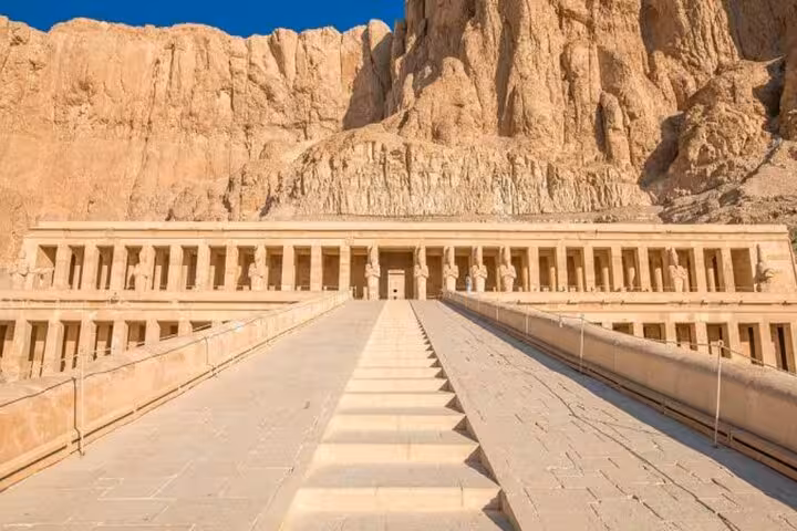 Hatshepsut Temple at Deir el-Bahari, West Bank Luxor, visited on guided full-day semi-private tour from Marsa Alam