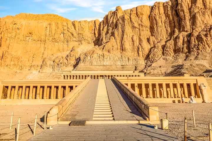 Hatshepsut Temple in Luxor on Hurghada day trip, West Bank cliffs, Valley of the Queens tour