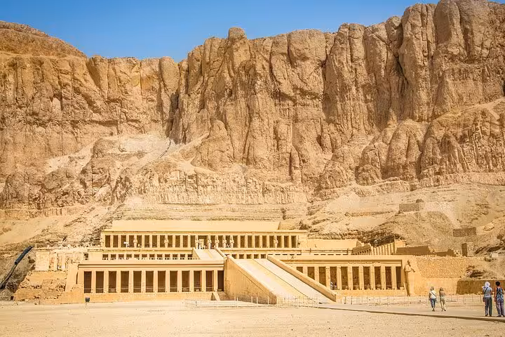 Hatshepsut Temple at Deir el-Bahari on Luxor West Bank, key stop on full-day Luxor sightseeing tour