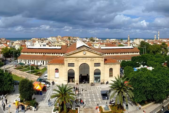 Heraklion city center view of the historic market hall, a highlight on a 7-day private guided Crete tour