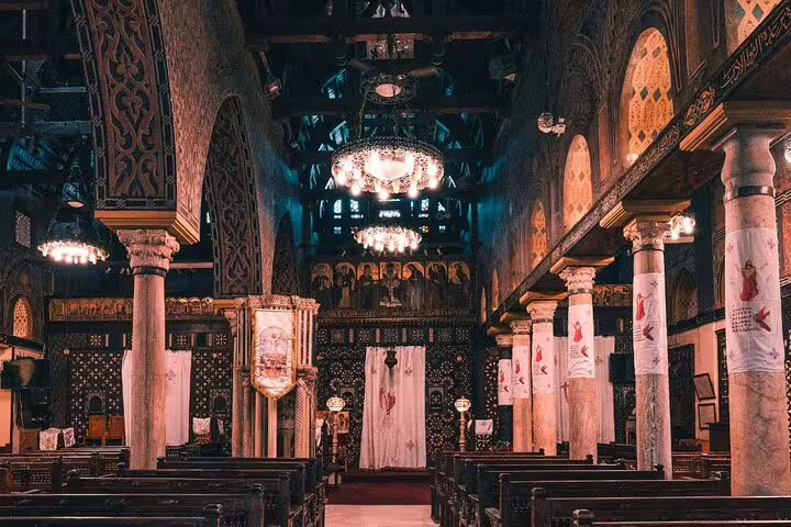 Historic church interior in Alexandria visited on a private three-day guided Cairo and Alexandria tour in Egypt