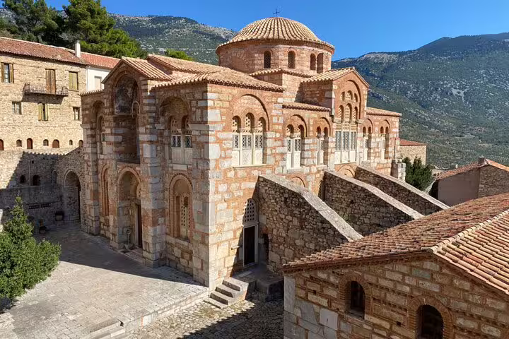 Hosios Loukas Monastery near Delphi, Byzantine architecture visited on full-day private tour to Oracle site and museum