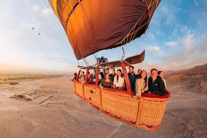 Hot air balloon ride over Luxor at sunrise, a highlight on a private day tour from Sharm El Sheikh