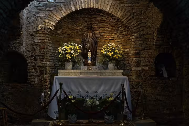 House of Virgin Mary altar and statue near Ephesus on private tour from Izmir Airport, Selcuk