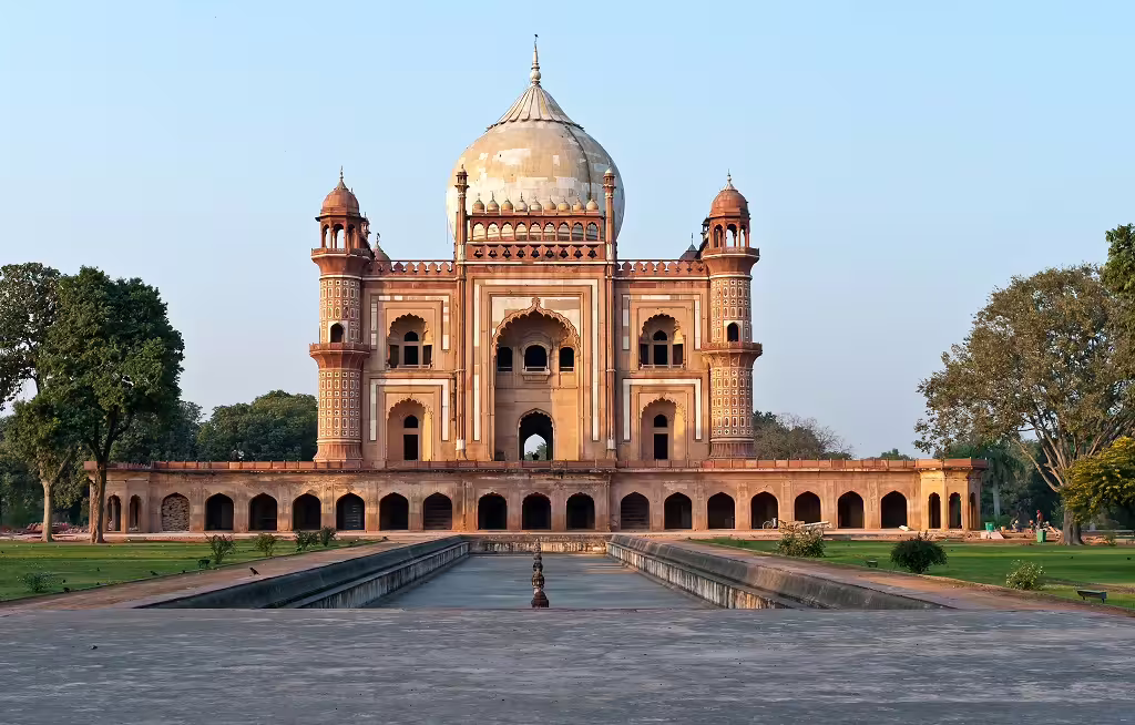 Experience the grandeur of Humayun's Tomb in Delhi, an architectural marvel on the Classic Golden Triangle tour.