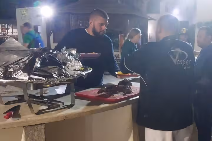Evening BBQ station at Bedouin camp, part of Hurghada ATV and buggy safari with dinner and traditional show