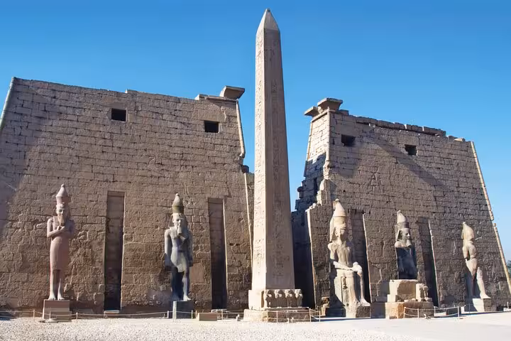 Luxor Karnak Temple obelisk and statues on Hurghada day trip to Valley of the Queens with lunch