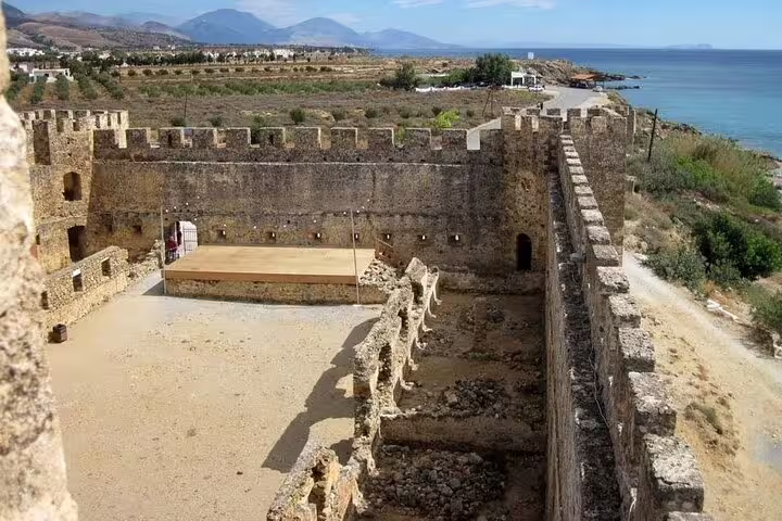 Experience the ancient fortress ruins overlooking the sea on the Imbros Gorge Private Tour, perfect for history enthusiasts.