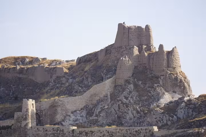 Panoramic view of Ishak Pasha Palace ruins near Dogubeyazit, Turkey on a private guided 3-day tour