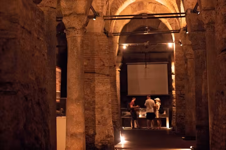 Exploring the atmospheric Basilica Cistern with a private guide on an all-inclusive Istanbul city tour