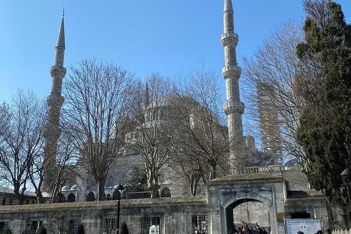 Istanbul Blue Mosque exterior with minarets in winter light, featured on Turkey 13-day private history guided tour with flights