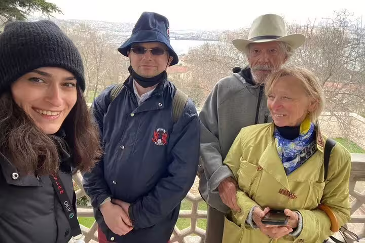 Visitors exploring a scenic viewpoint during a private Istanbul tour from Galata Port on a skip-the-line excursion.