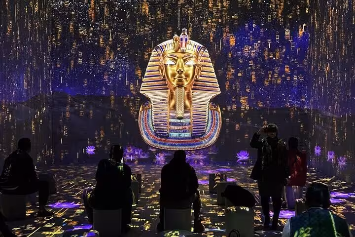 Immersive King Tut projection show at the Grand Egyptian Museum, a highlight on VIP Giza & GEM tour