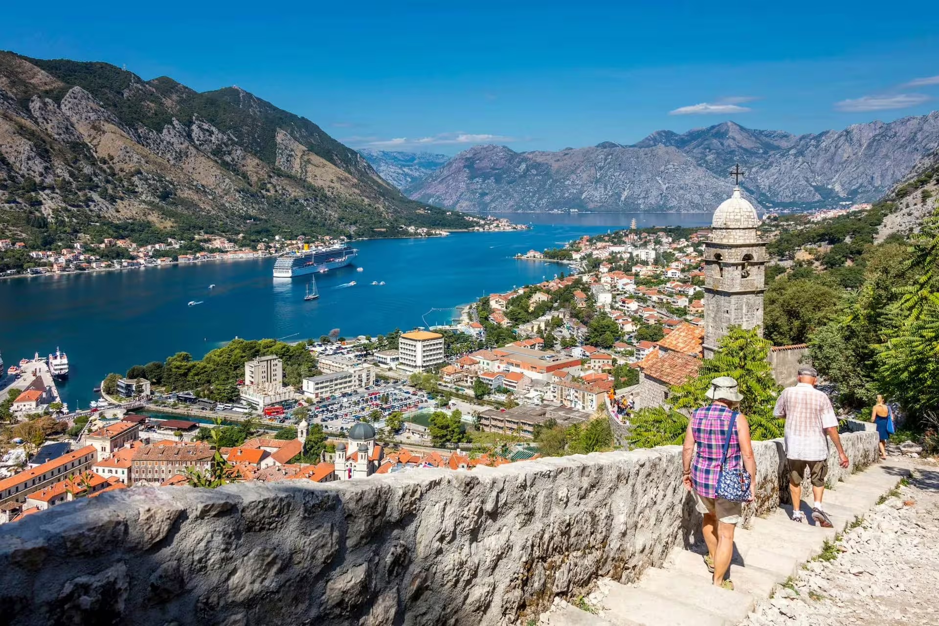Hike above Kotor to panoramic Bay of Kotor viewpoint, a highlight of the Best of Montenegro tour from Dubrovnik