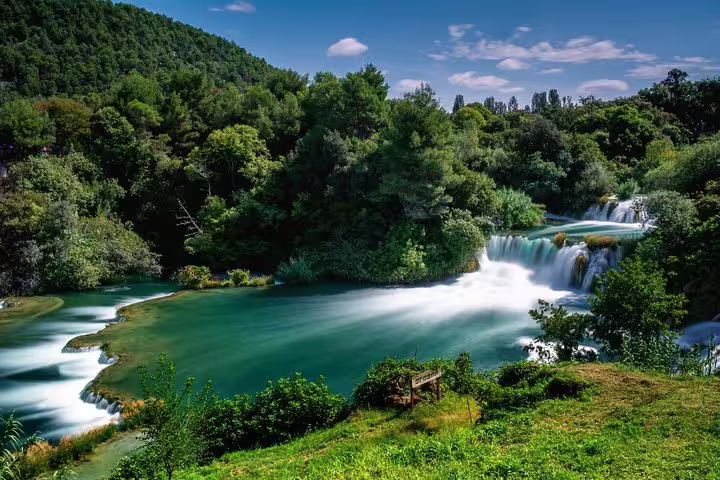 Krka National Park waterfalls and emerald pools on a day trip from Zadar to Šibenik and Krka tour