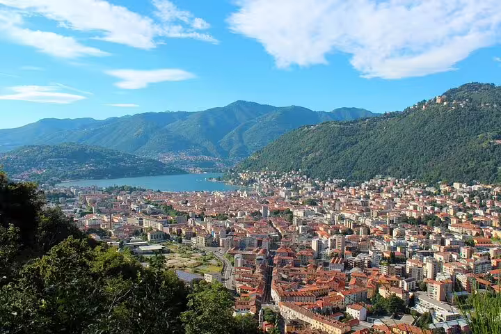 Panoramic Lake Como and Como city view on a private day tour from Milan with a local guide