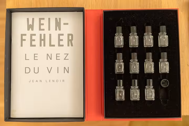 Wine fault aroma kit Le Nez du Vin used for Austrian wine tasting to train sensory skills and palate