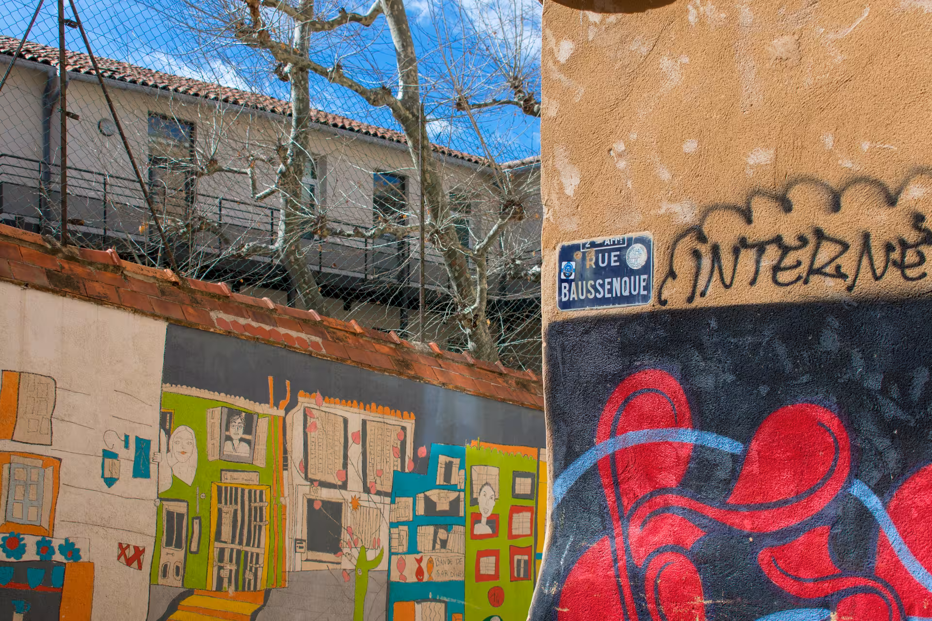 Rue Bausset graffiti and colorful mural in Le Panier, Marseille, featured on the oldest neighborhood walking tour