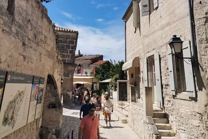 Cobbled street in Les Baux-de-Provence village, a highlight of the Saint-Rémy cultural and landscapes tour