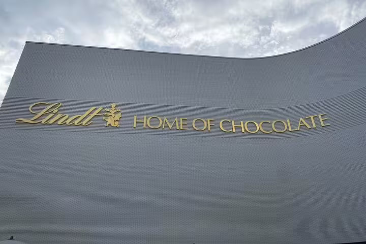 Exterior of the Lindt Home of Chocolate building, a key attraction on the Zurich chocolate factory tour.