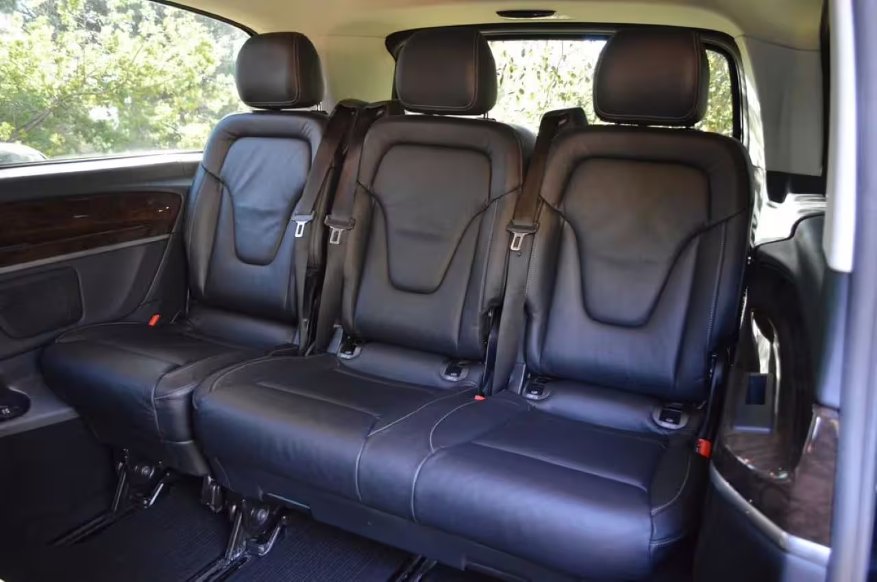 Experience comfort with spacious leather seating on our Lisbon to Algarve transfer service.