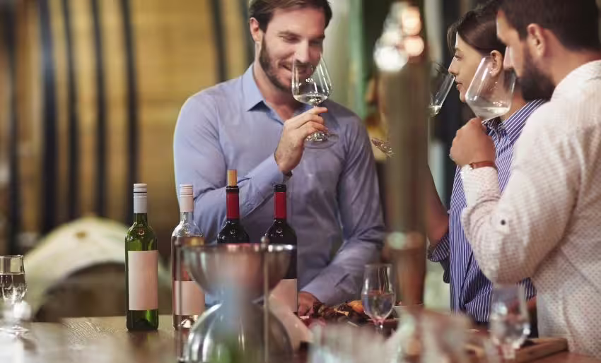 Group enjoying wine tasting session in Évora, featuring diverse wines, as part of a cultural Lisbon tour.