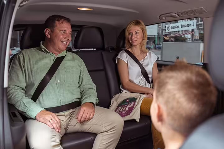 Travelers in private van on Lisbon to Fátima Batalha and Alcobaça customizable day trip with driver